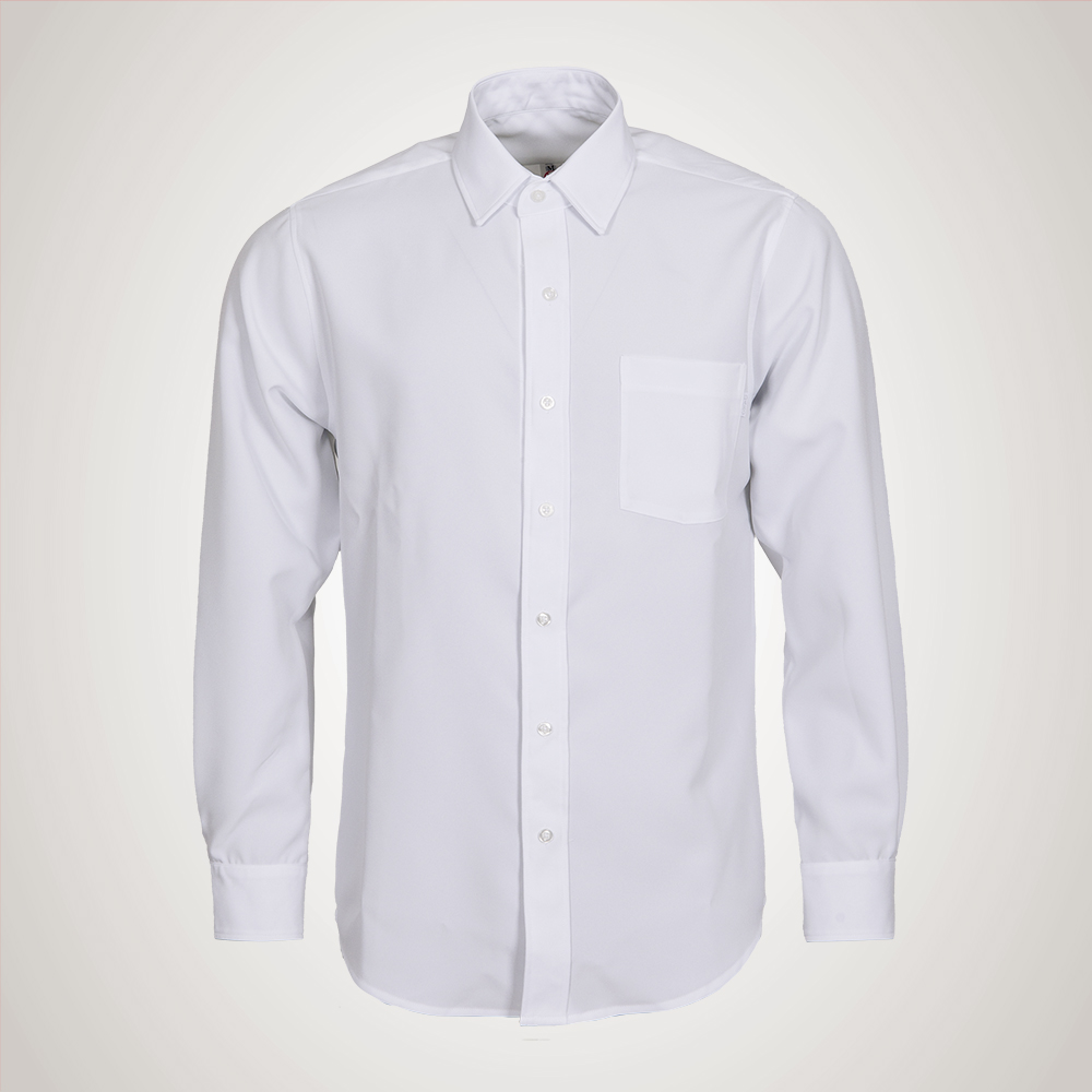 Magnetskjorte 3011 Hvid - 100% polyester, strygelet